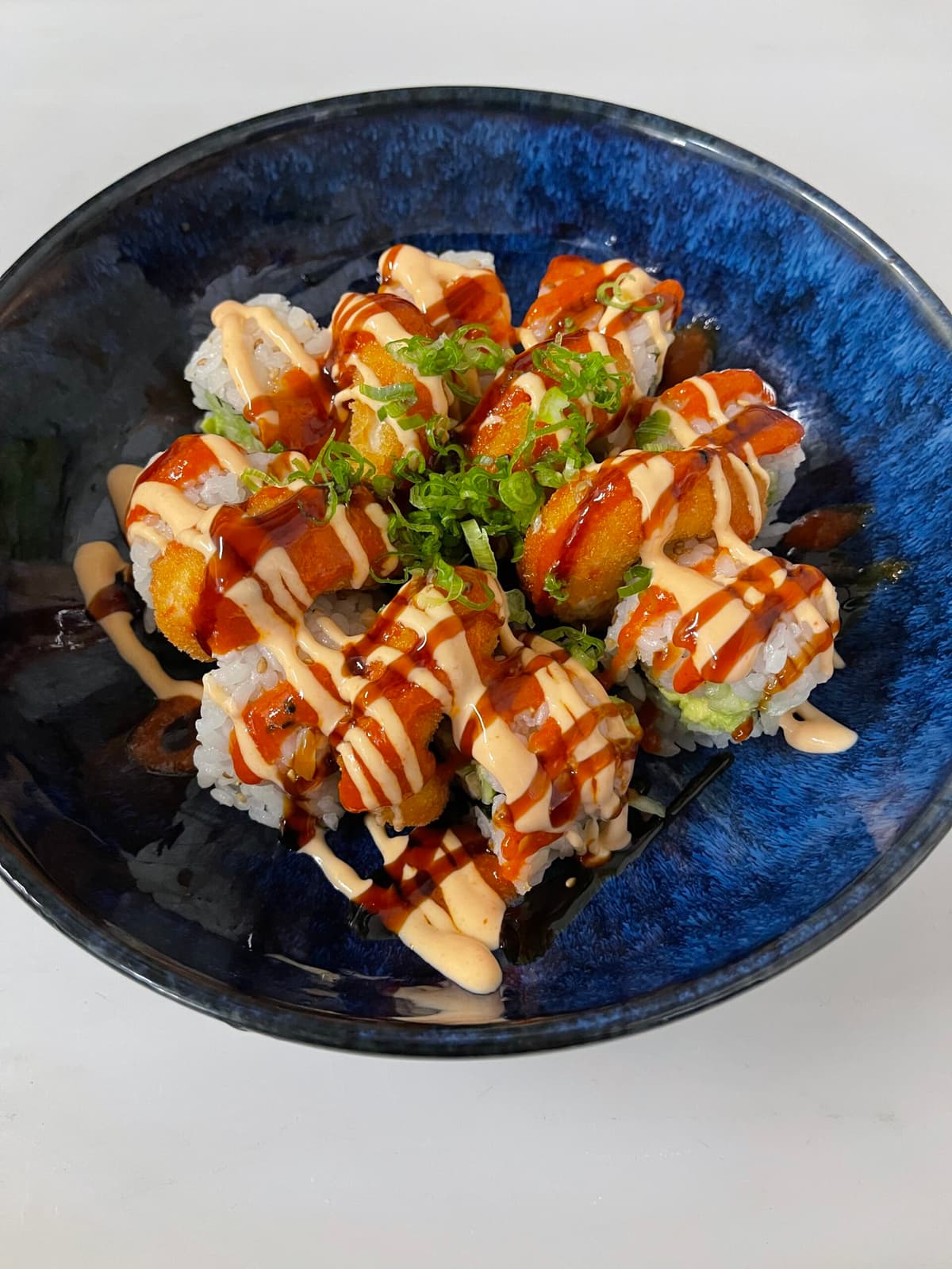 sushi platter with drinks