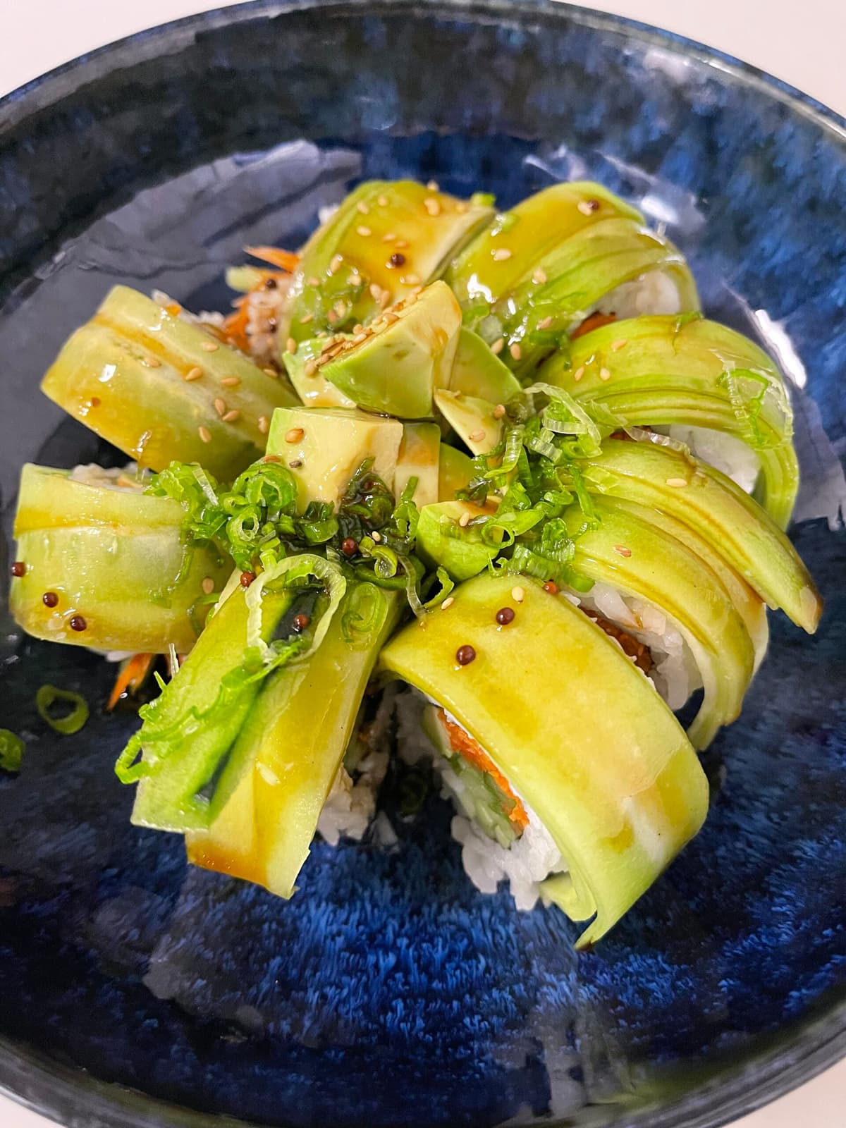 sushi rolls with wasabi and ginger